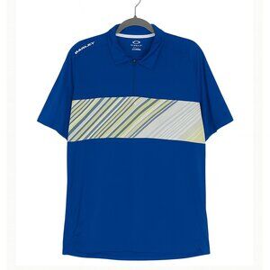 Men’s Oakley Athletic Polo Top Blue Casual XL